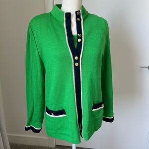 St. John Green Knit Cardigan